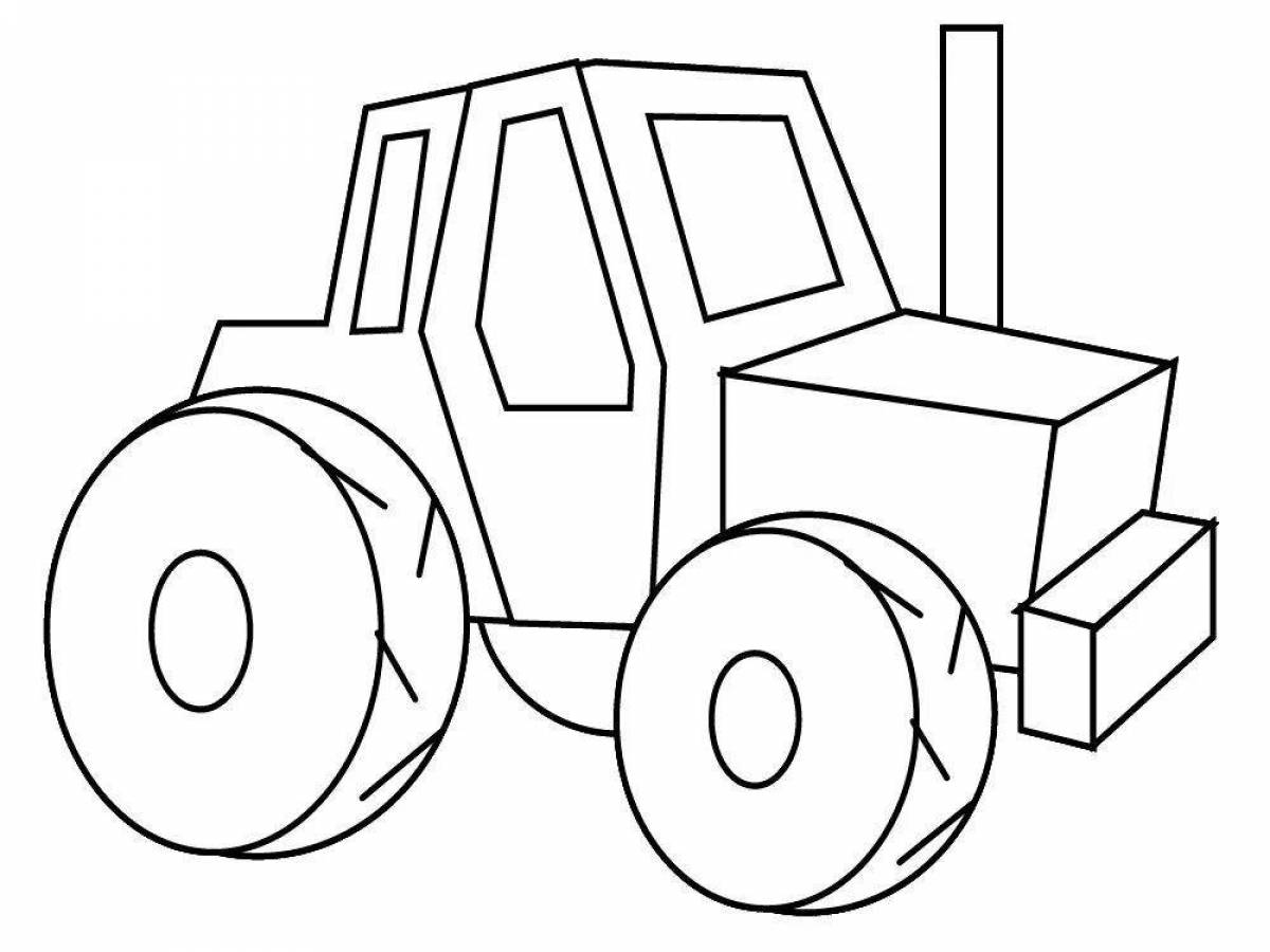 Раскраска «великолепный трактор» для детей 2-3 лет