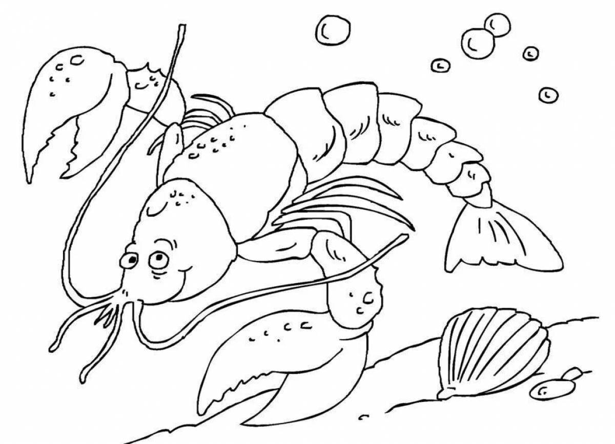 Игривая раскраска морские обитатели