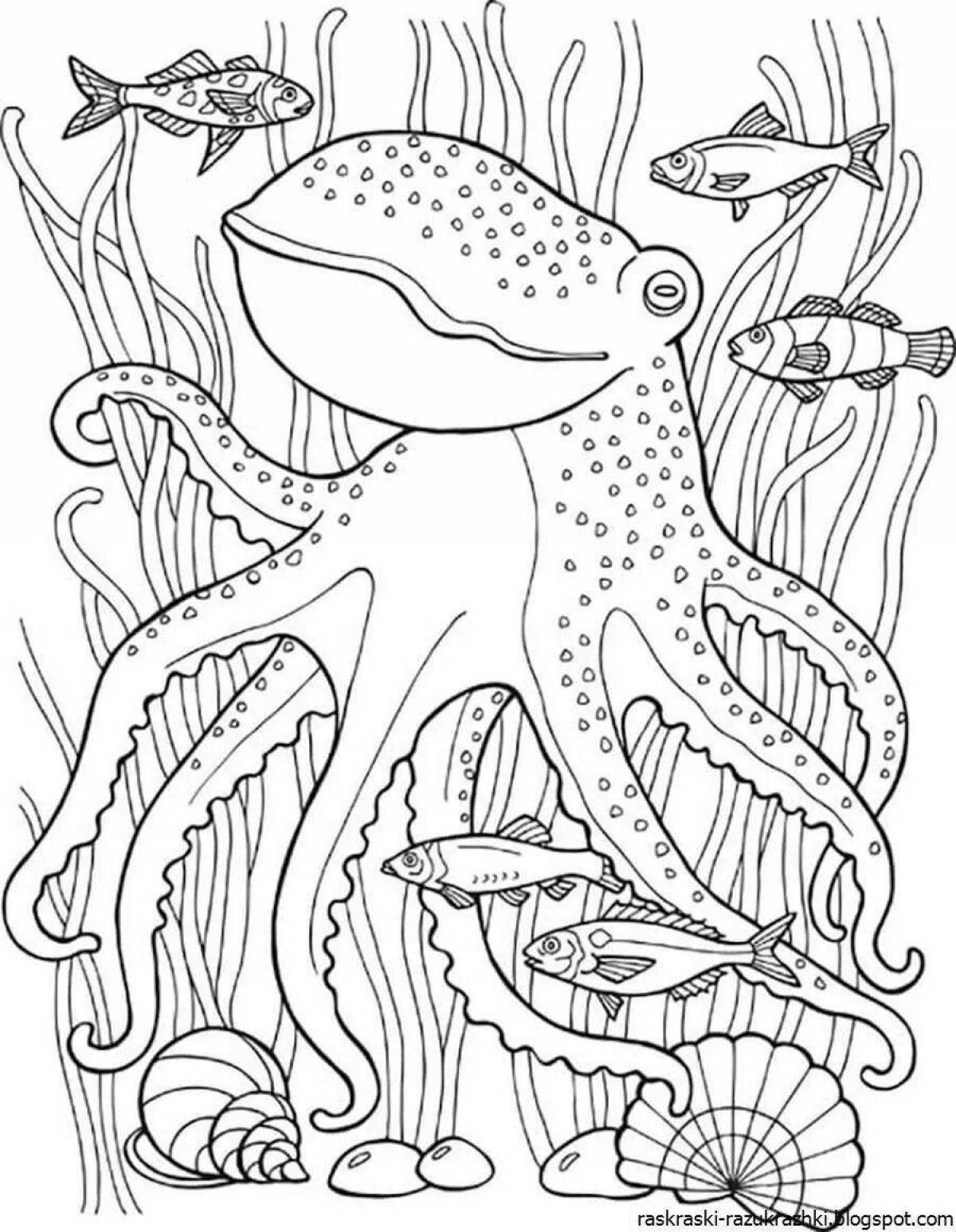 Gorgeous marine life coloring book