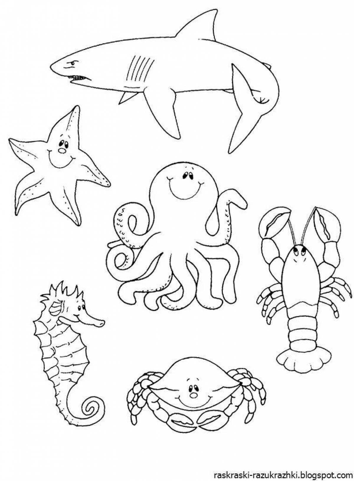Sea life coloring page