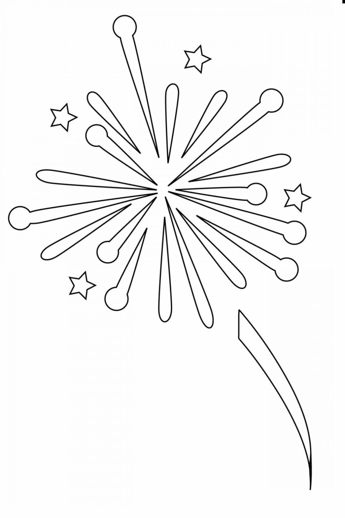 Amazing fireworks coloring page
