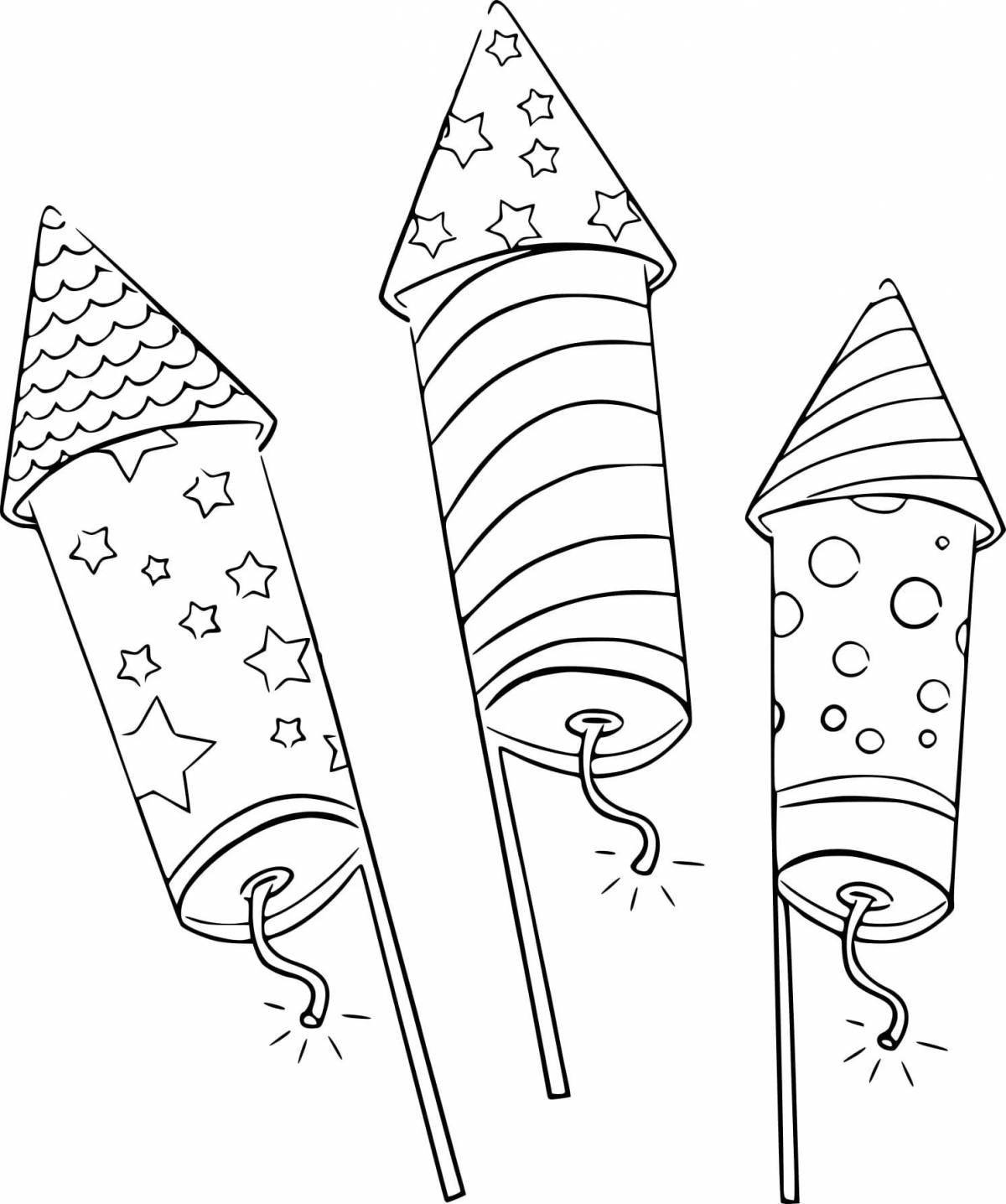 Luxury fireworks coloring book