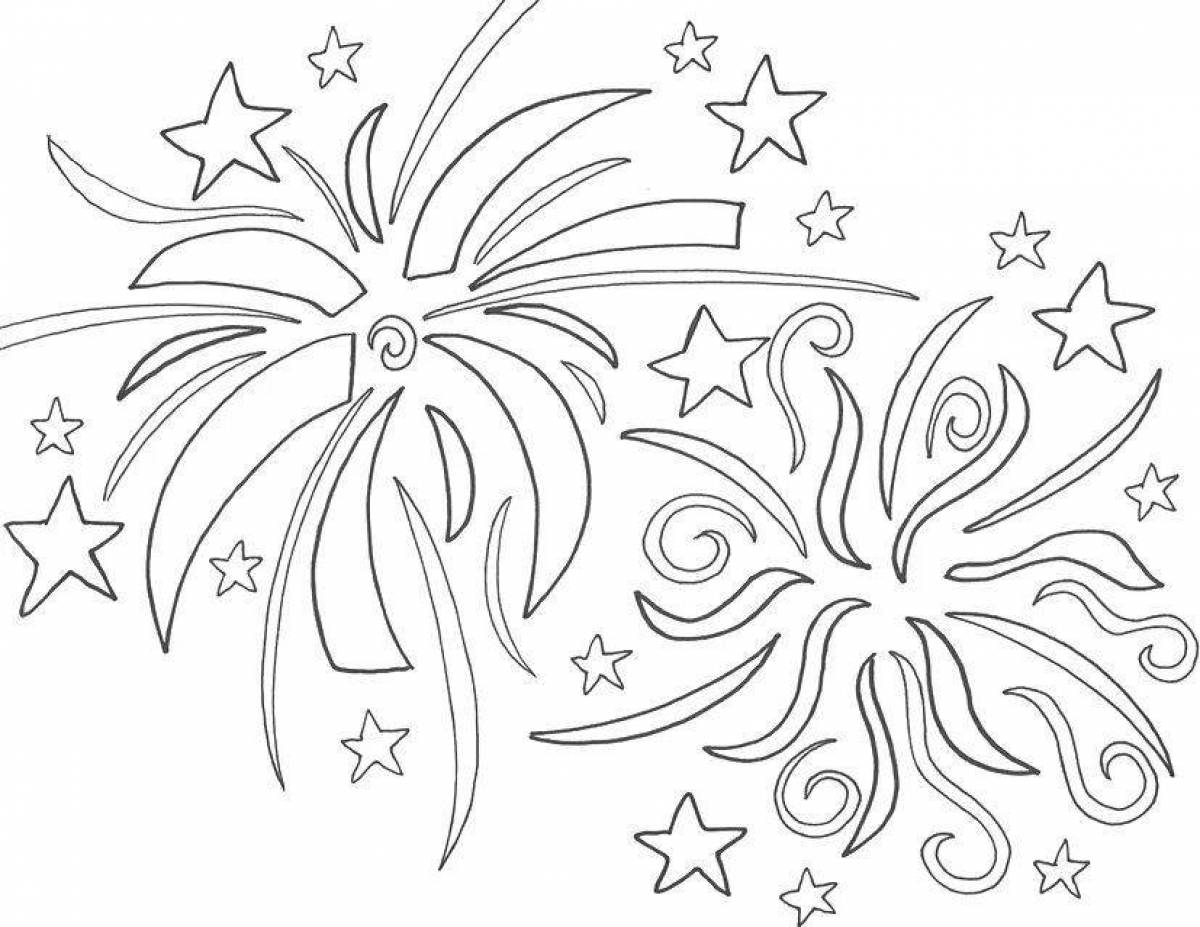 Generous firework coloring page