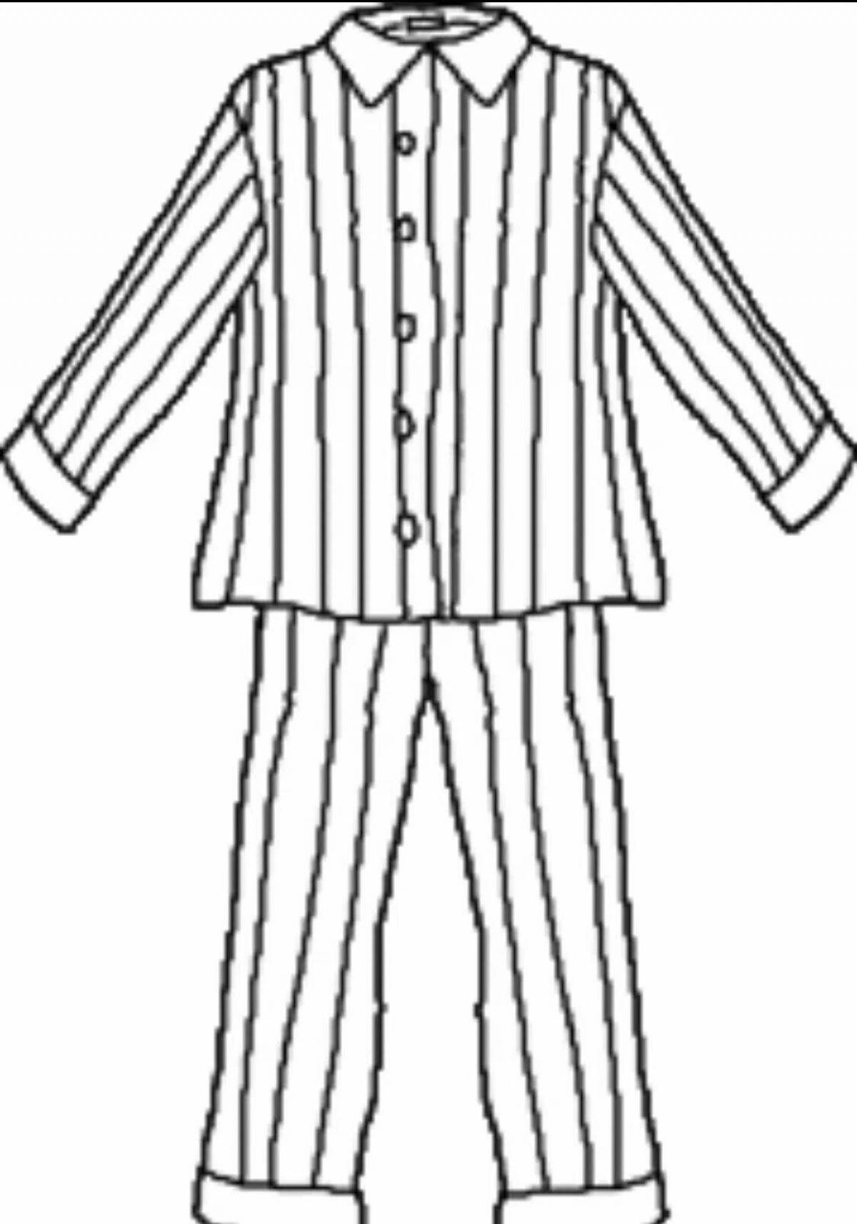 Fancy pajama coloring page