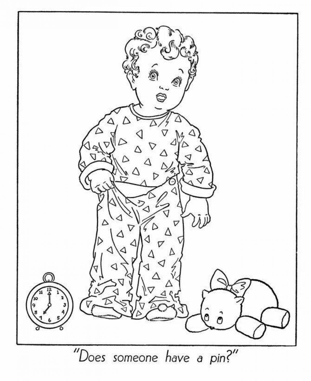 Coloring page adorable pajamas