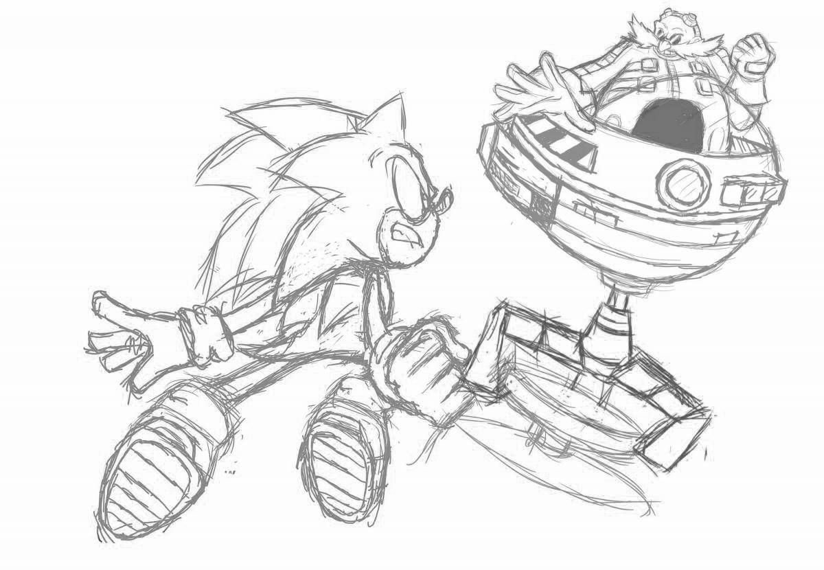 Photo Eggman Color Explosion Coloring Page