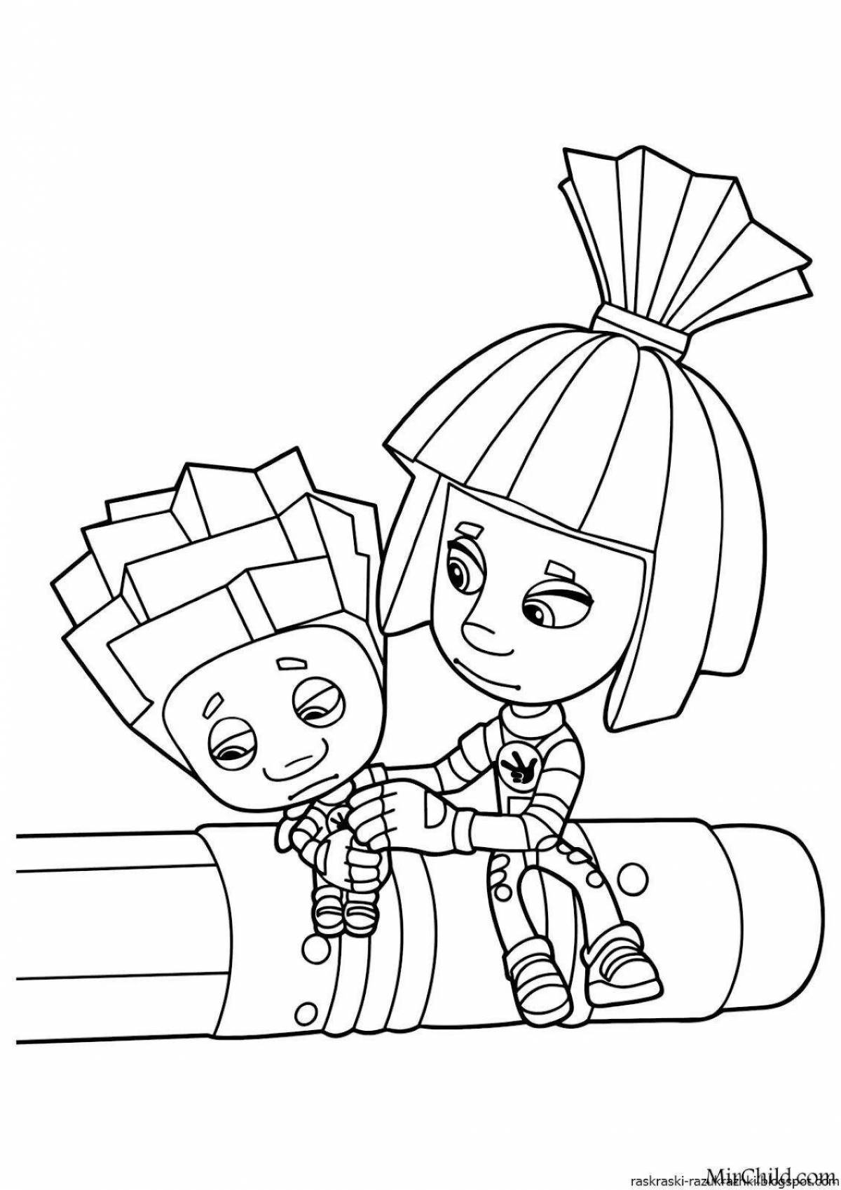 Attractive turn on fixies coloring page