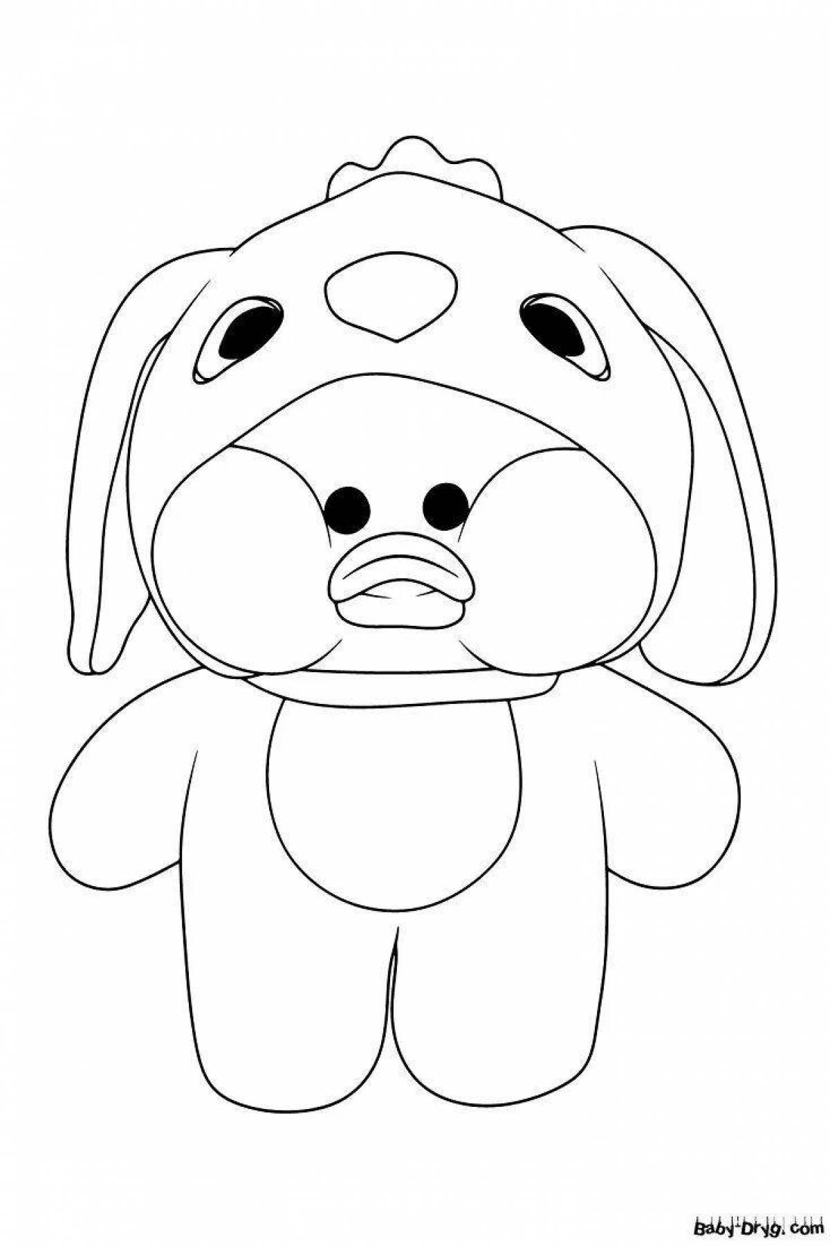 Coloring page adorable lalaphan duck