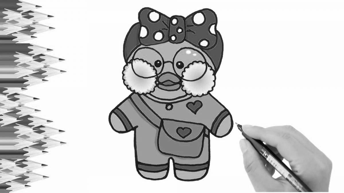 Lalafan cute duck coloring page