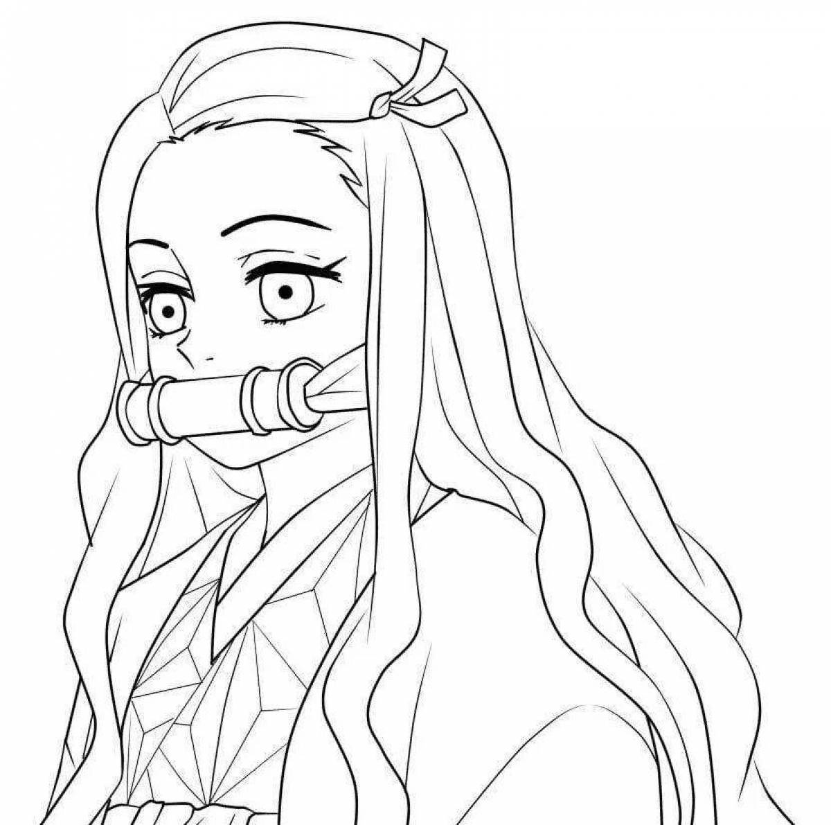 Nezuko's wonderful anime coloring book