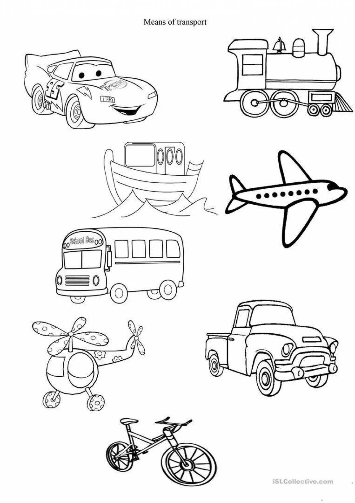Exciting modes of transport coloring pages