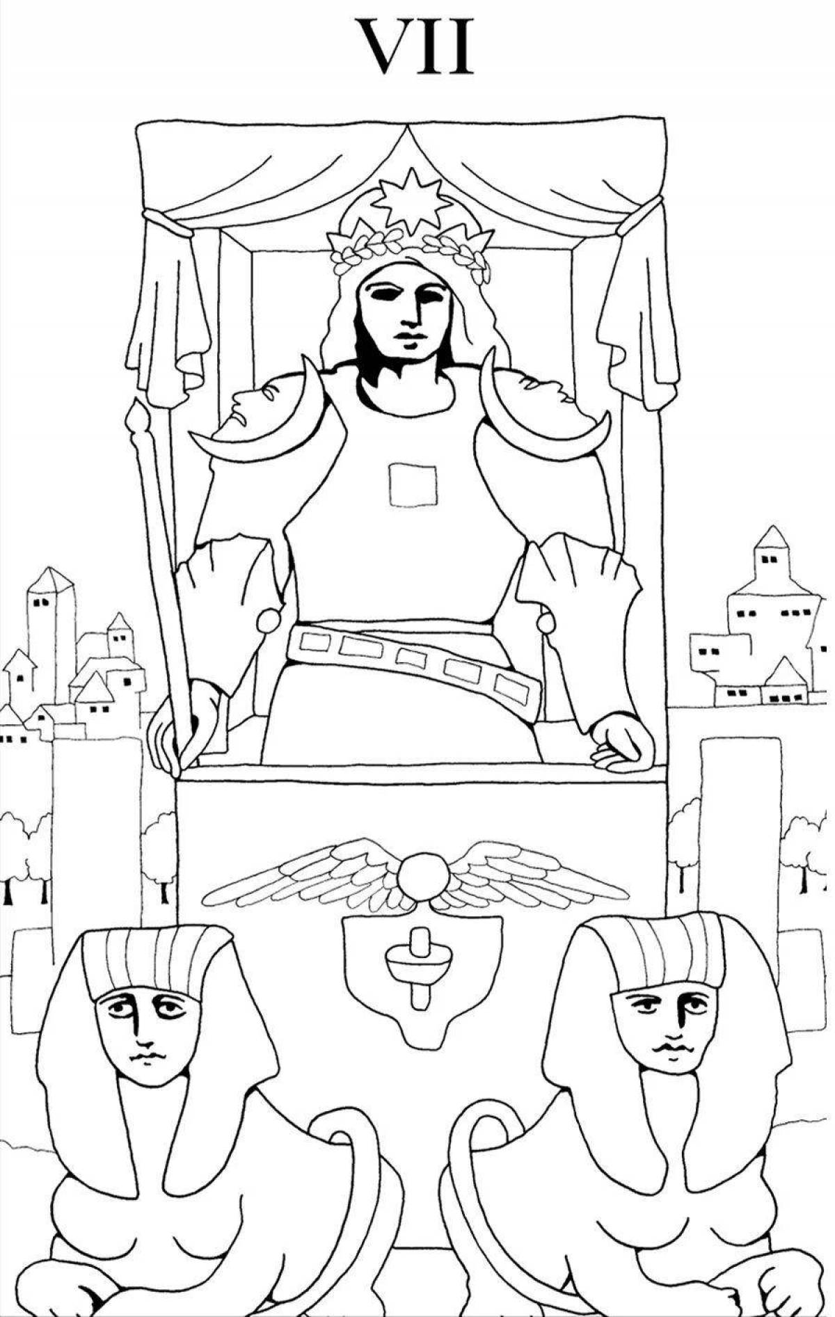 Charming tarot card coloring book