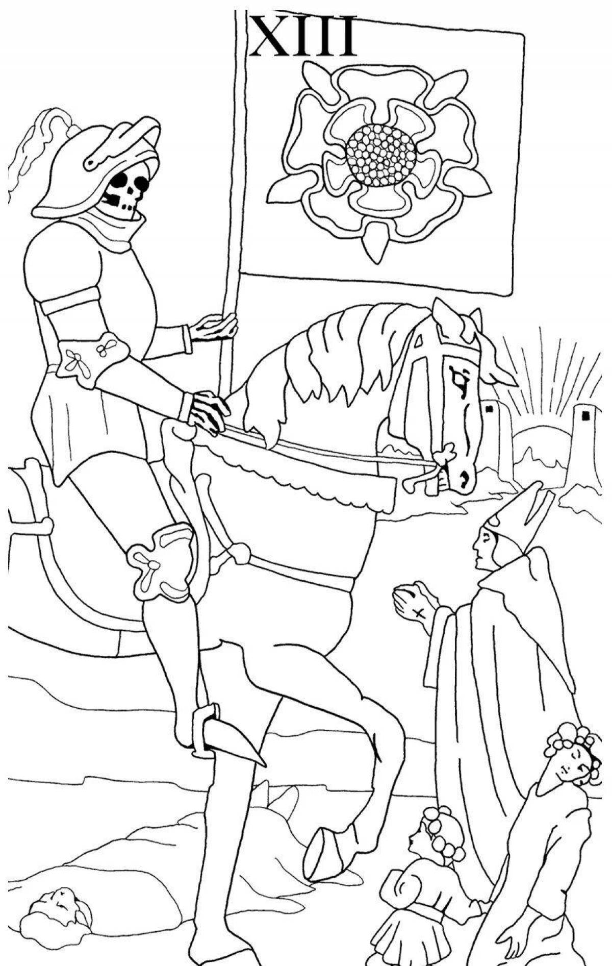 Charming tarot coloring pages