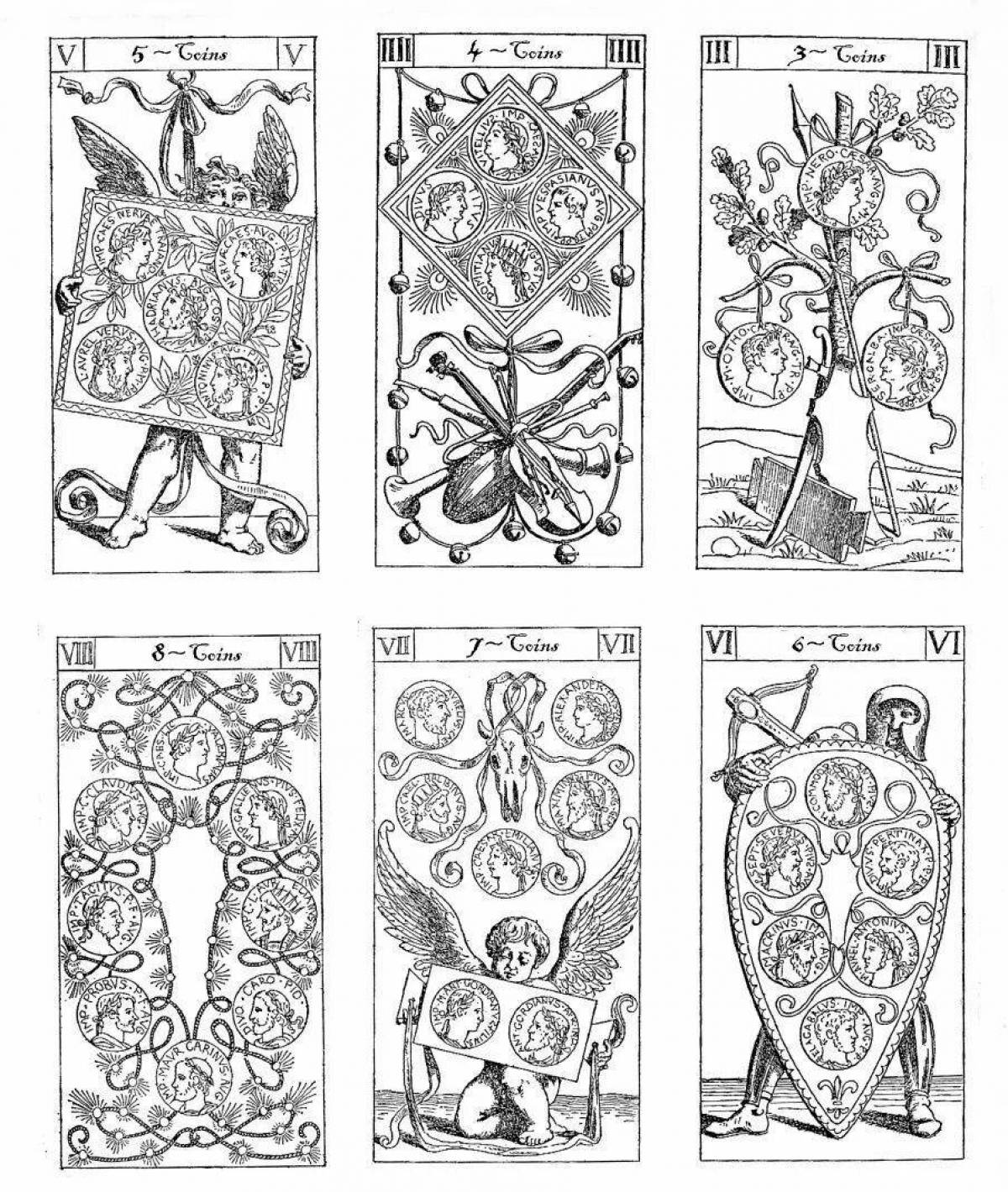 Fascinating tarot card coloring