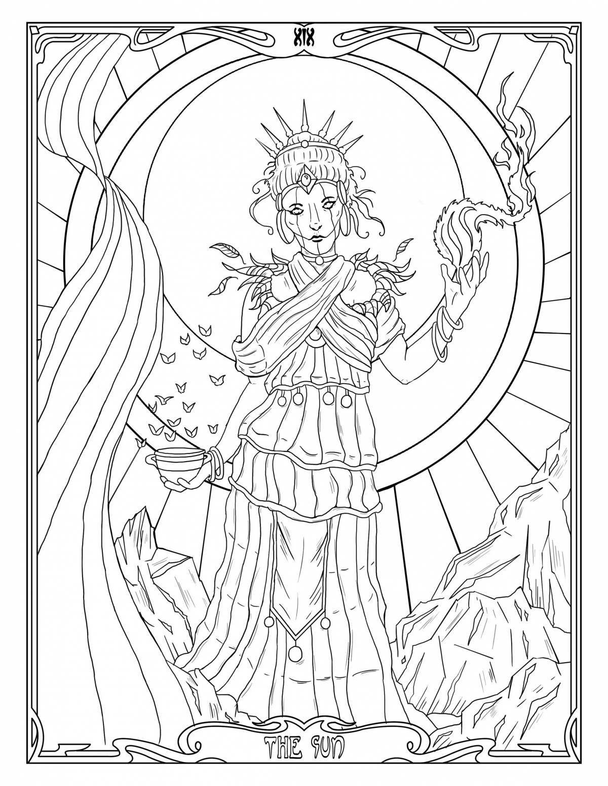 Deceptive tarot card coloring
