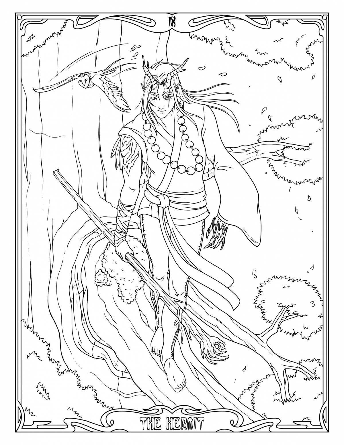 Awesome tarot card coloring pages