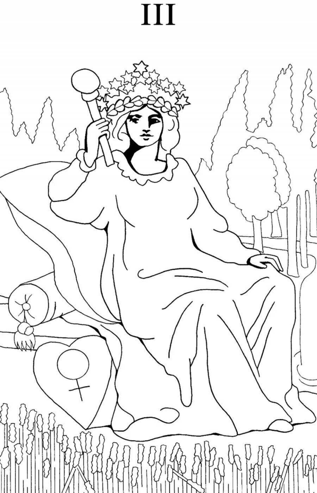 Elegant tarot card coloring