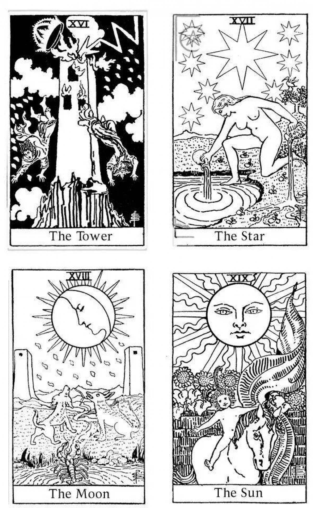 Exquisite tarot coloring pages
