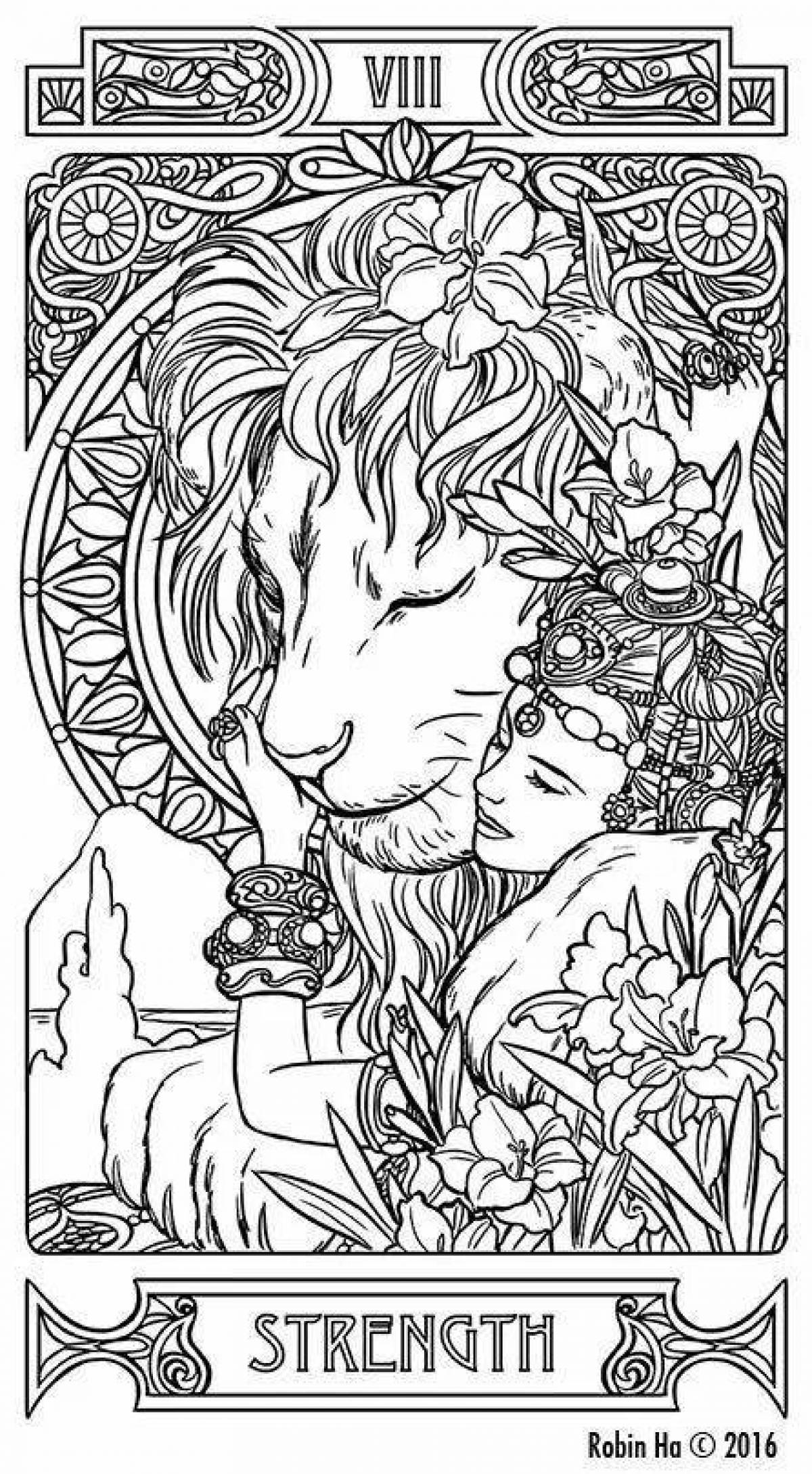 Bright tarot coloring pages