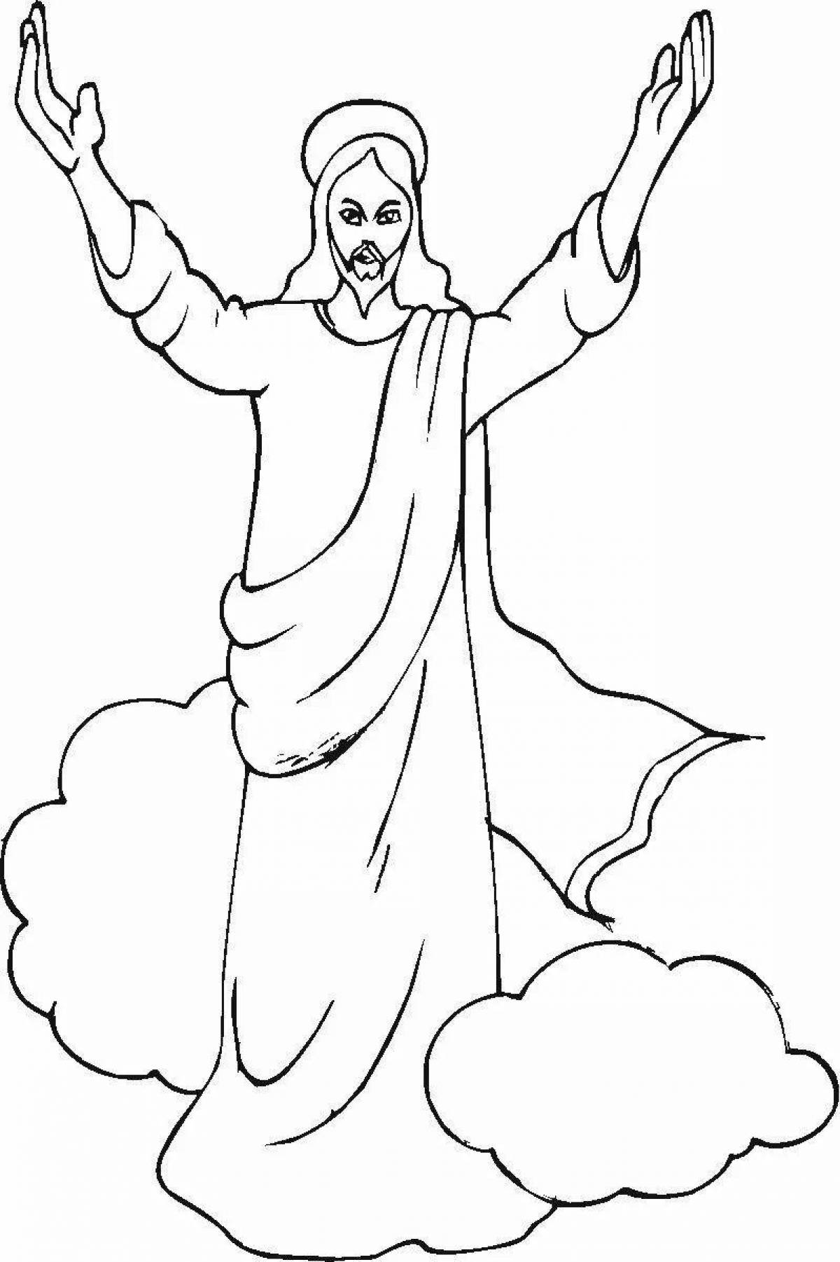 Glittering jesus christ coloring page