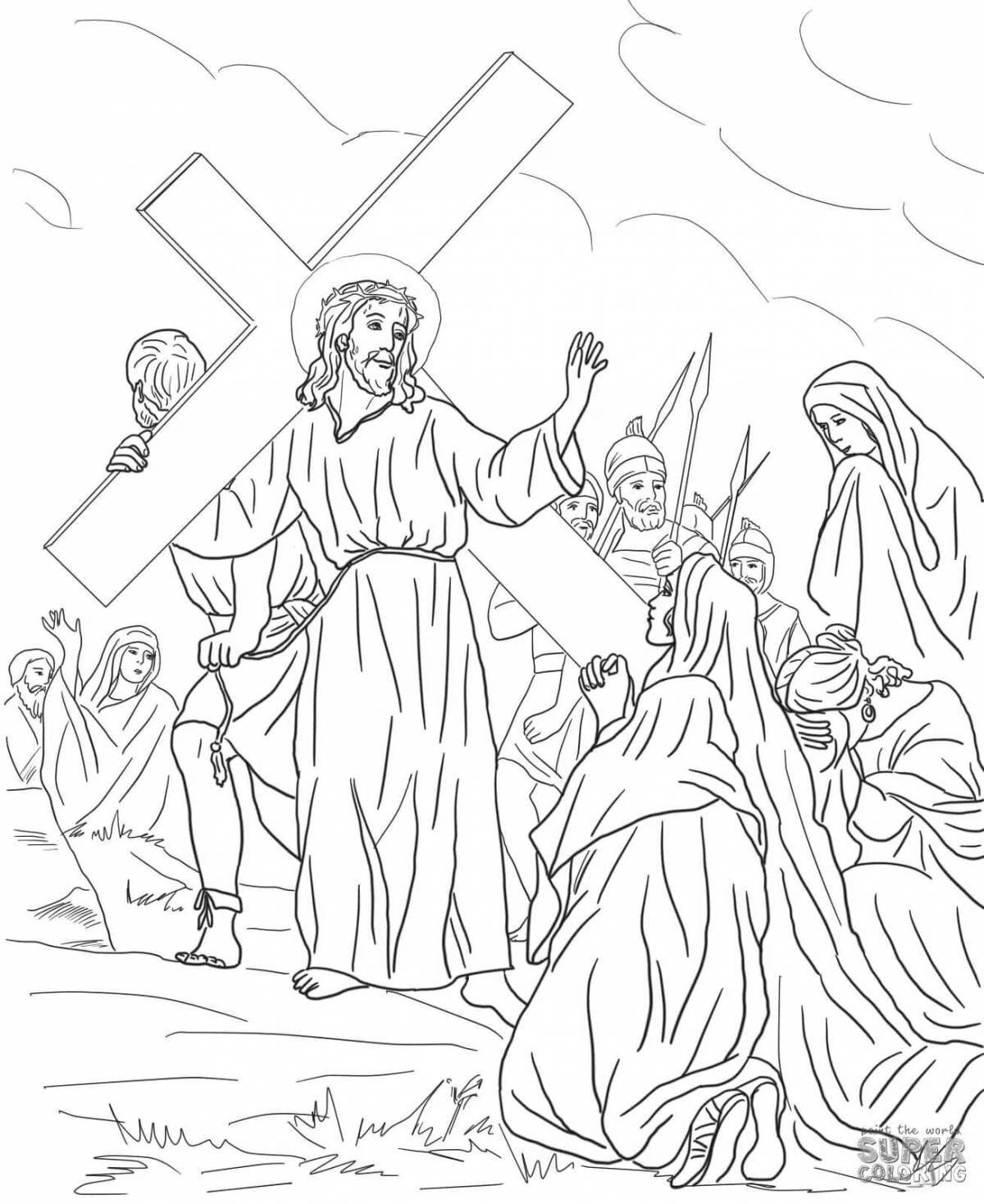 Colouring the living jesus christ