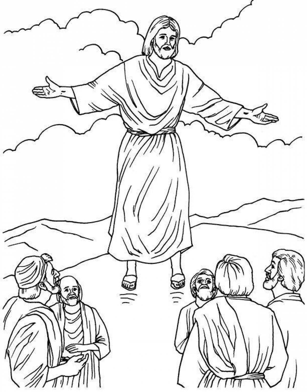 Brightly colored jesus christ coloring page