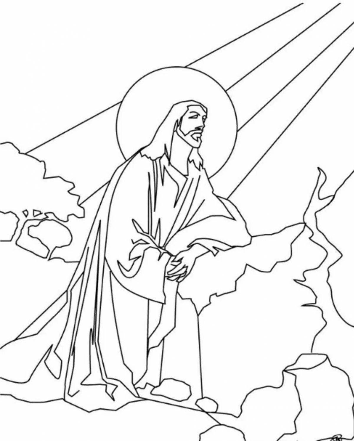 Colorful rich jesus christ coloring book