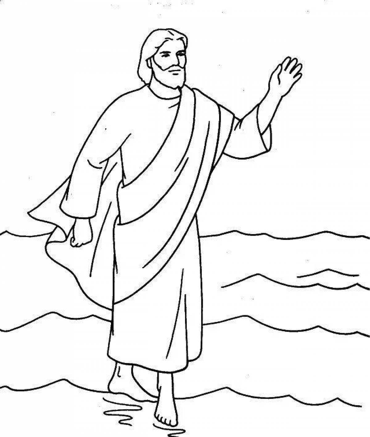 Colorful shining jesus christ coloring book