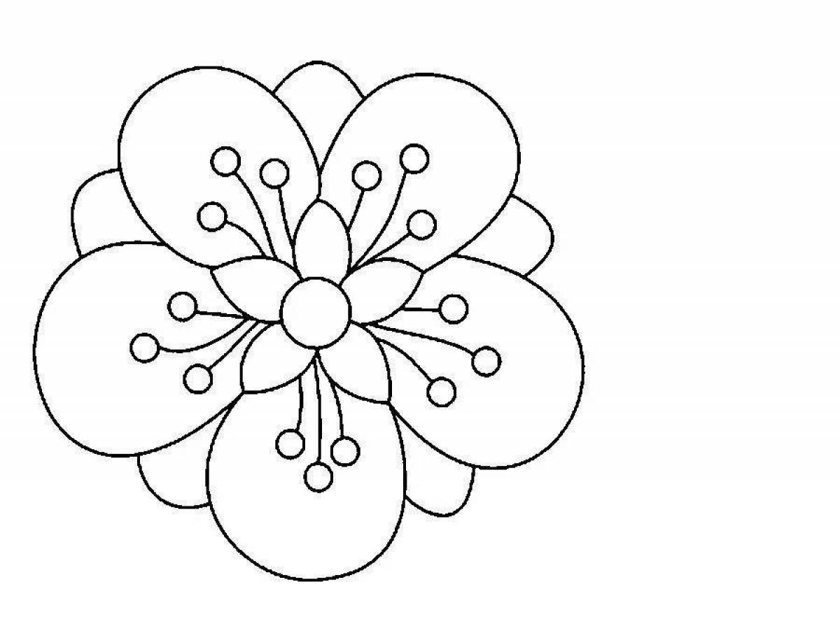 Coloring picturesque flower pattern