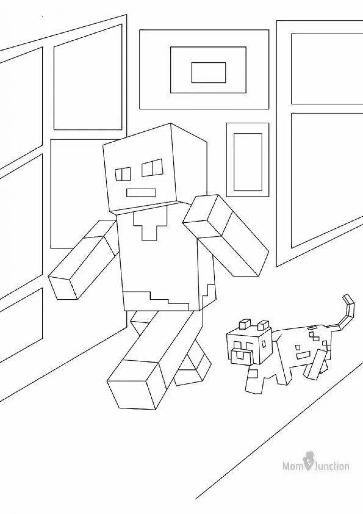 Awesome alex minecraft coloring page