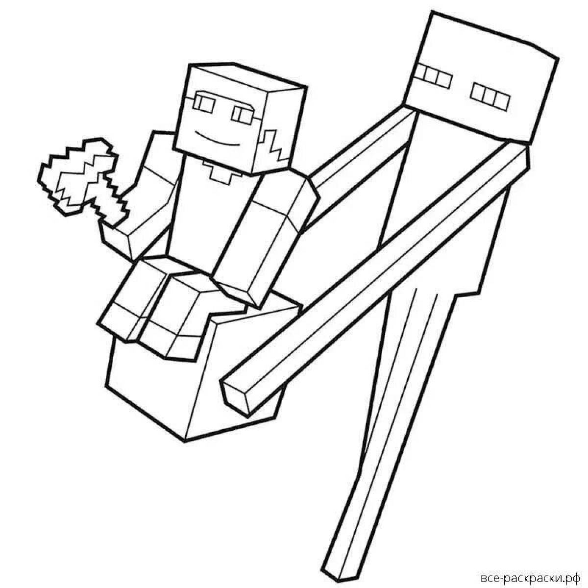 Милый майнкрафт алекс раскраска страница