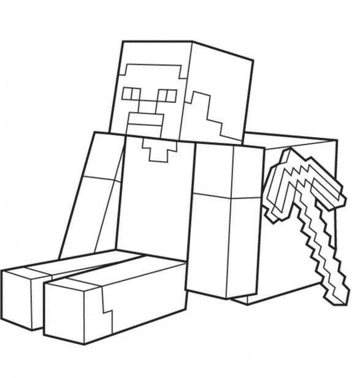 Живой майнкрафт алекс раскраска страница