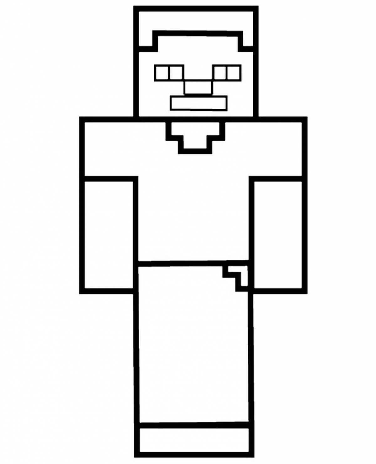 Colorful minecraft alex coloring page
