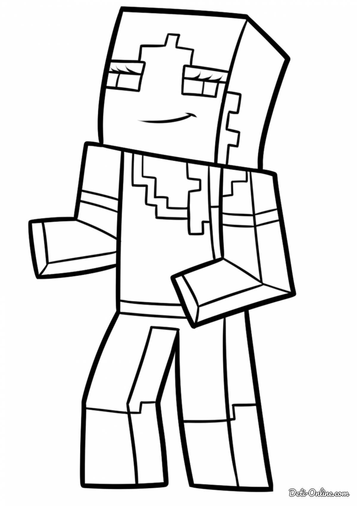 Shining minecraft alex coloring