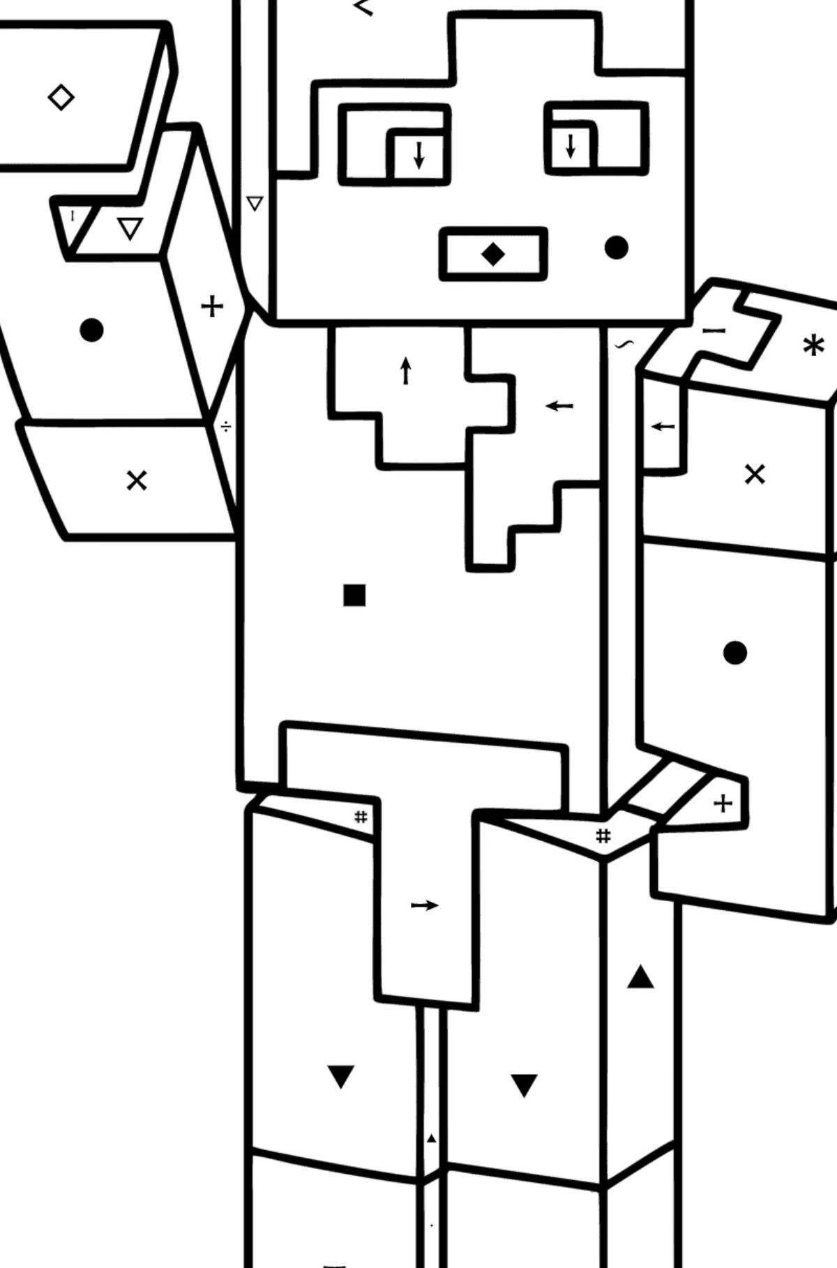 Яркая страница раскраски алекс майнкрафт