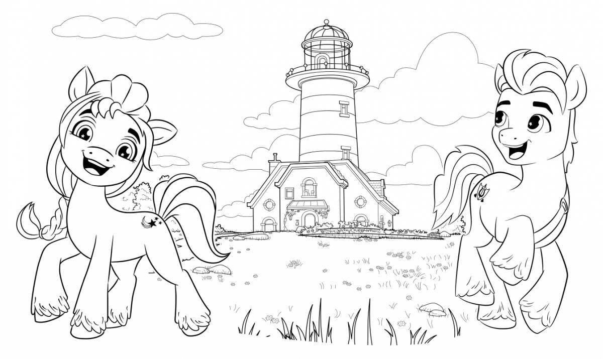 Colorful Sunny pony coloring page
