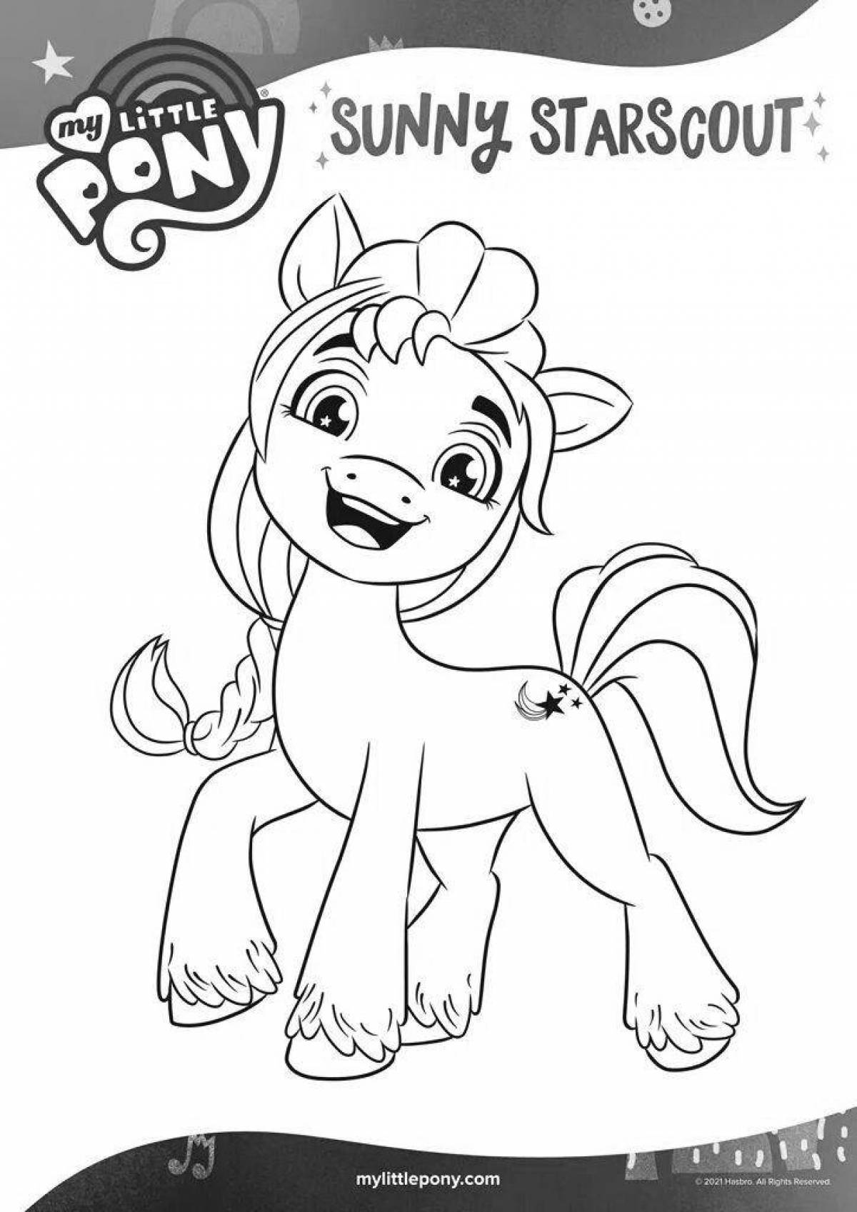 Coloring fairytale pony sunny
