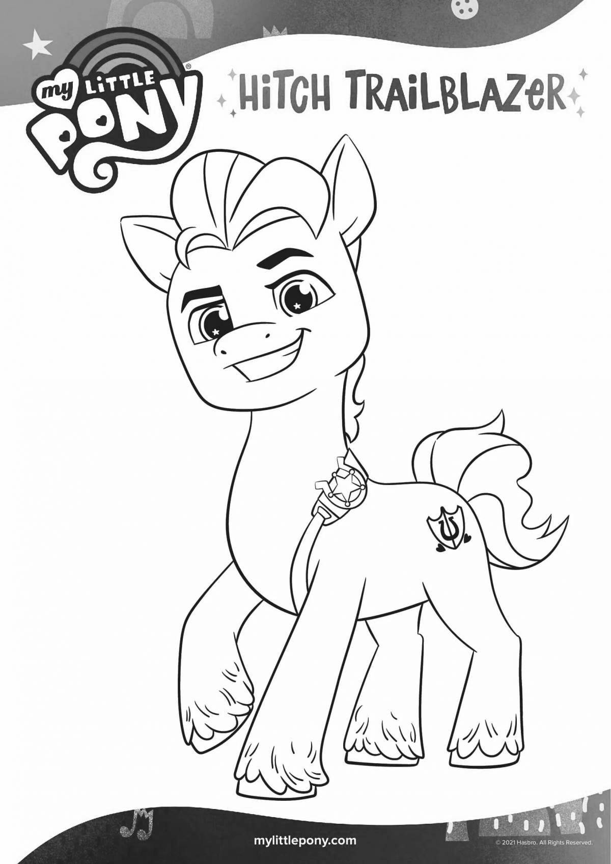 Coloring page funny pony sanny