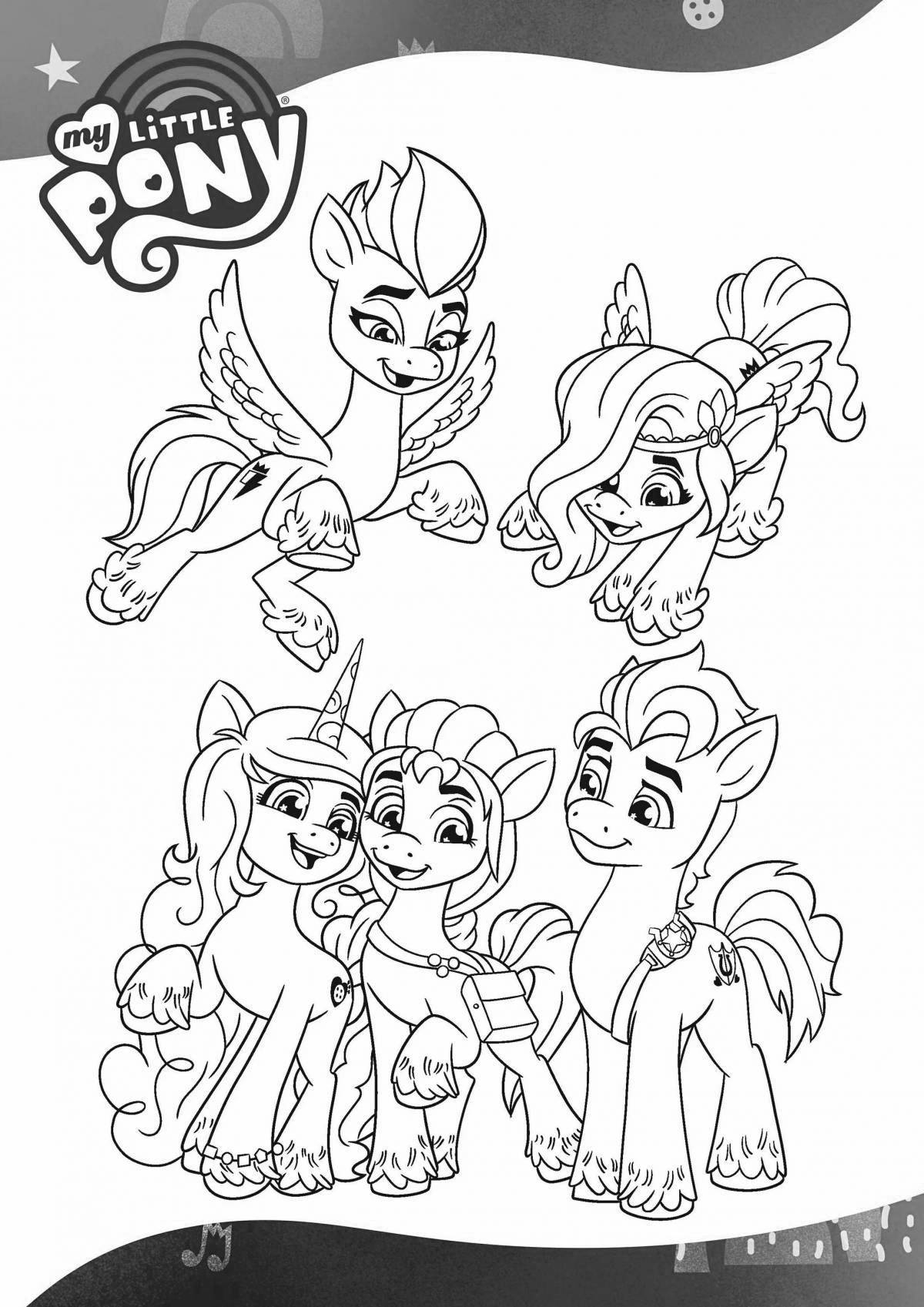 Sunny elegant pony coloring page