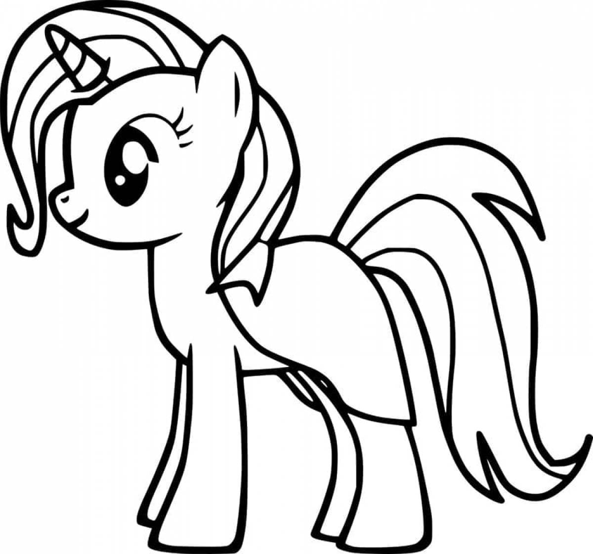 Coloring page glamor pony sunny