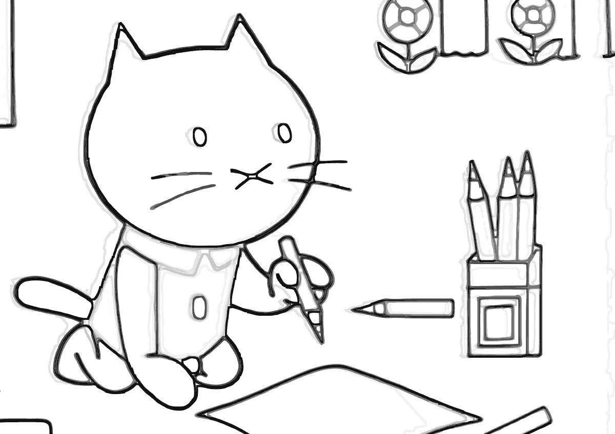 Adorable Booboo Cat Coloring Page