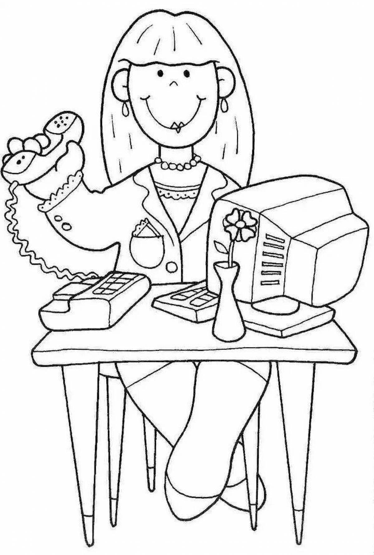 Colorful chef coloring page