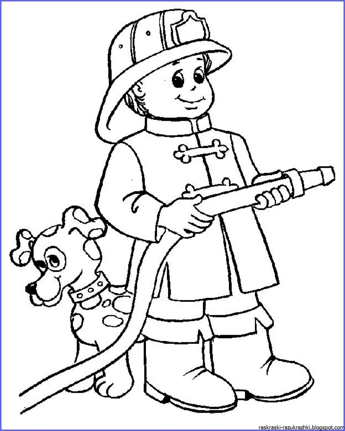 Animated builders coloring page