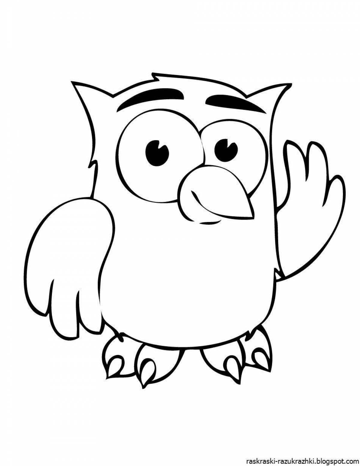 Creative owl coloring book for kids