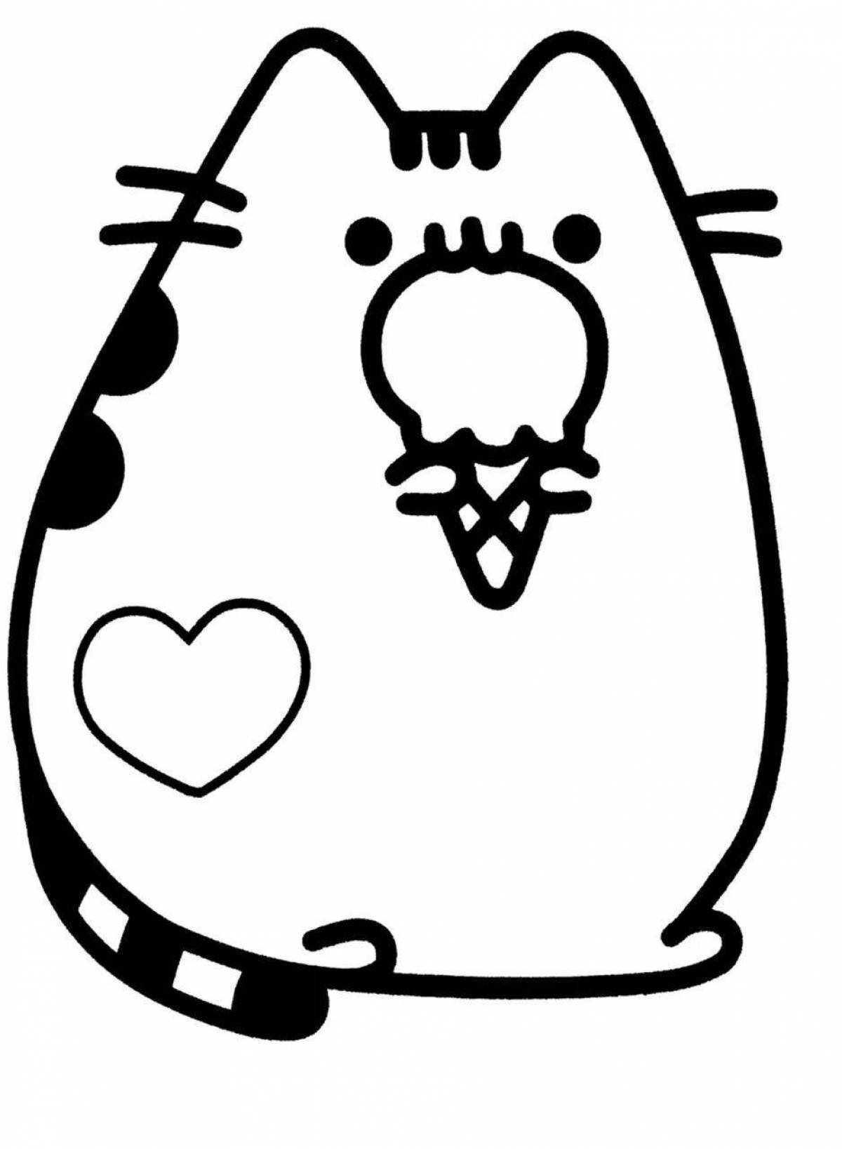 Fluffy american curl coloring page