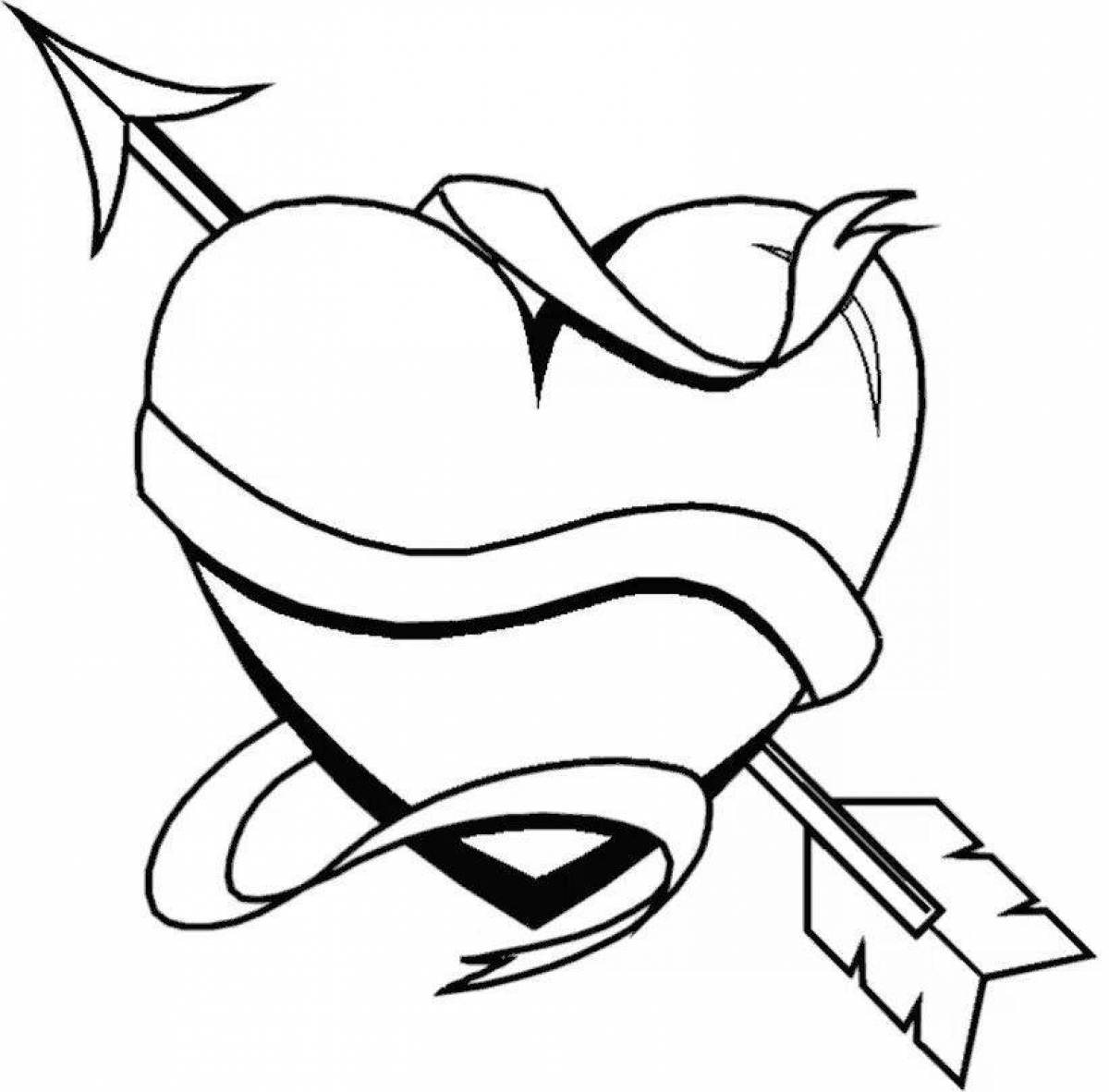 Cute coloring book for girls with hearts