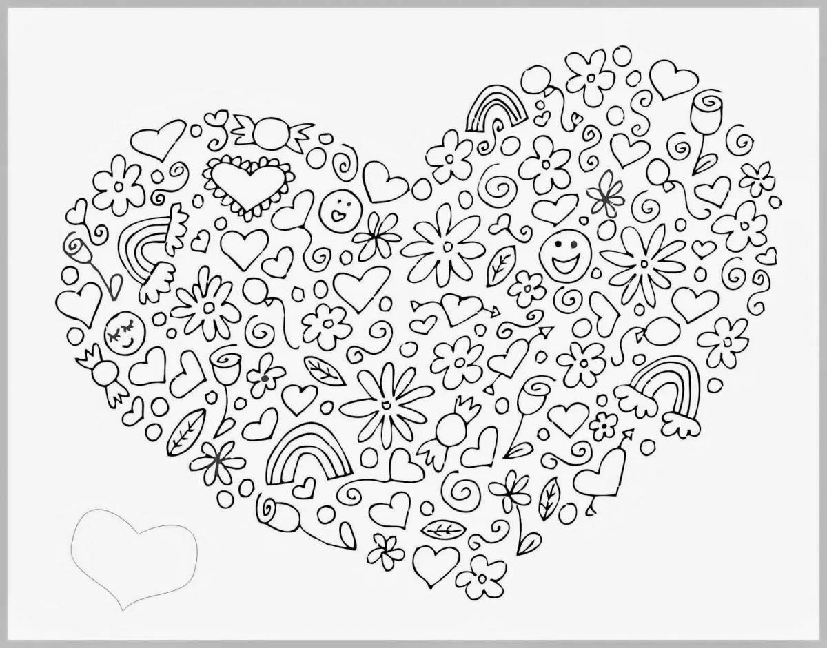 Exquisite coloring book for girls with hearts