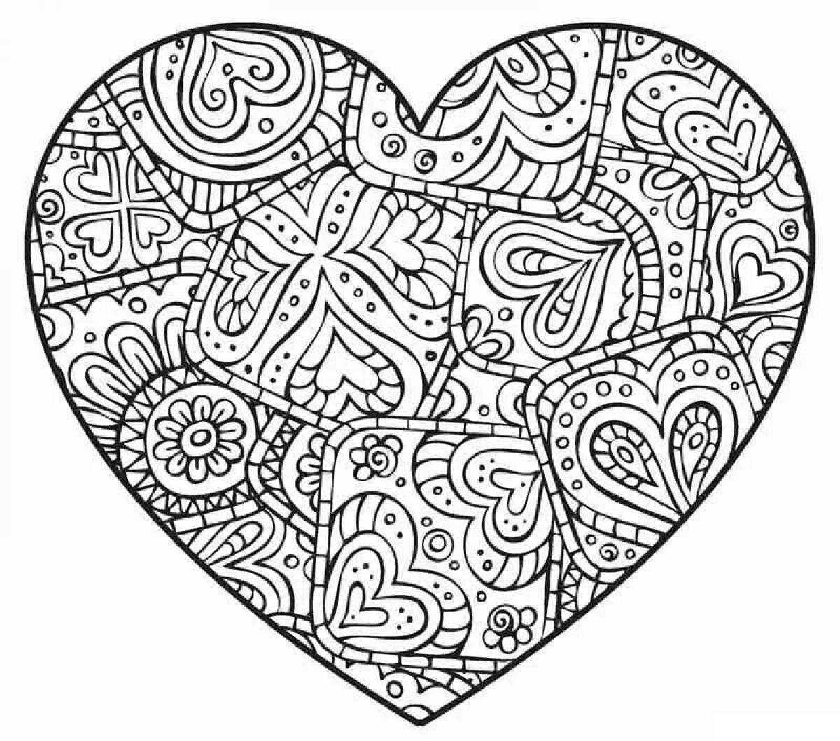 Dazzling coloring book for girls with hearts