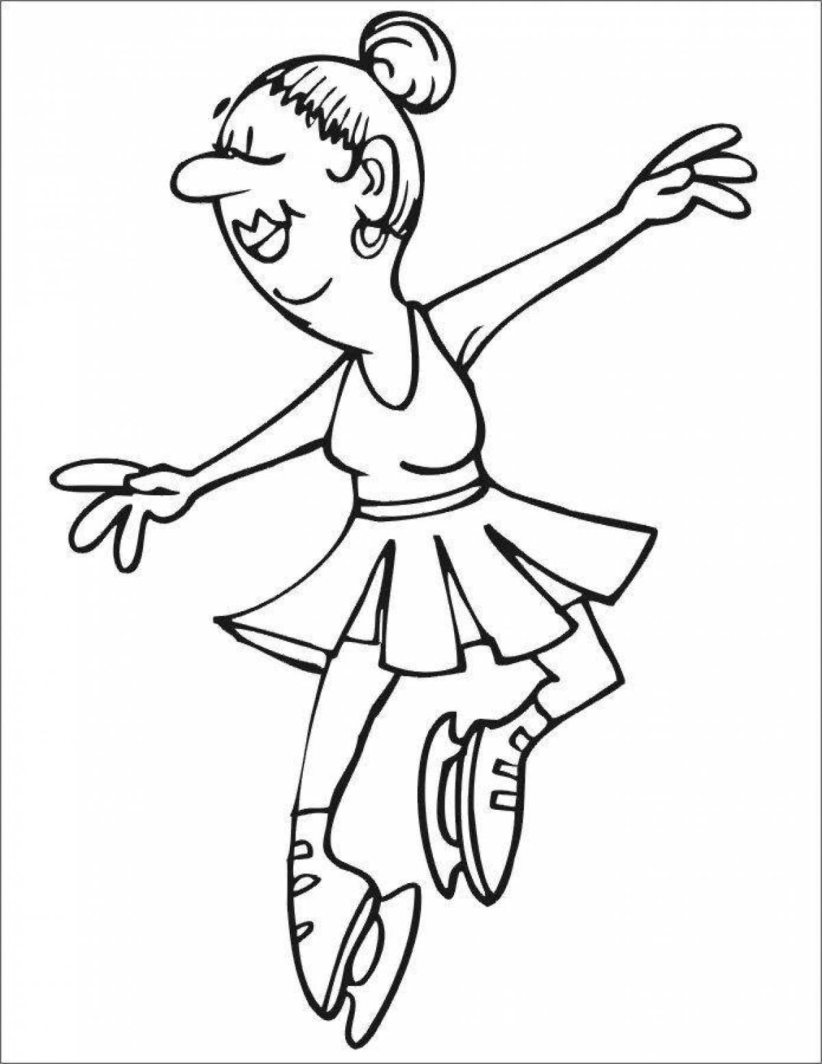 Animated figure skater coloring book for kids