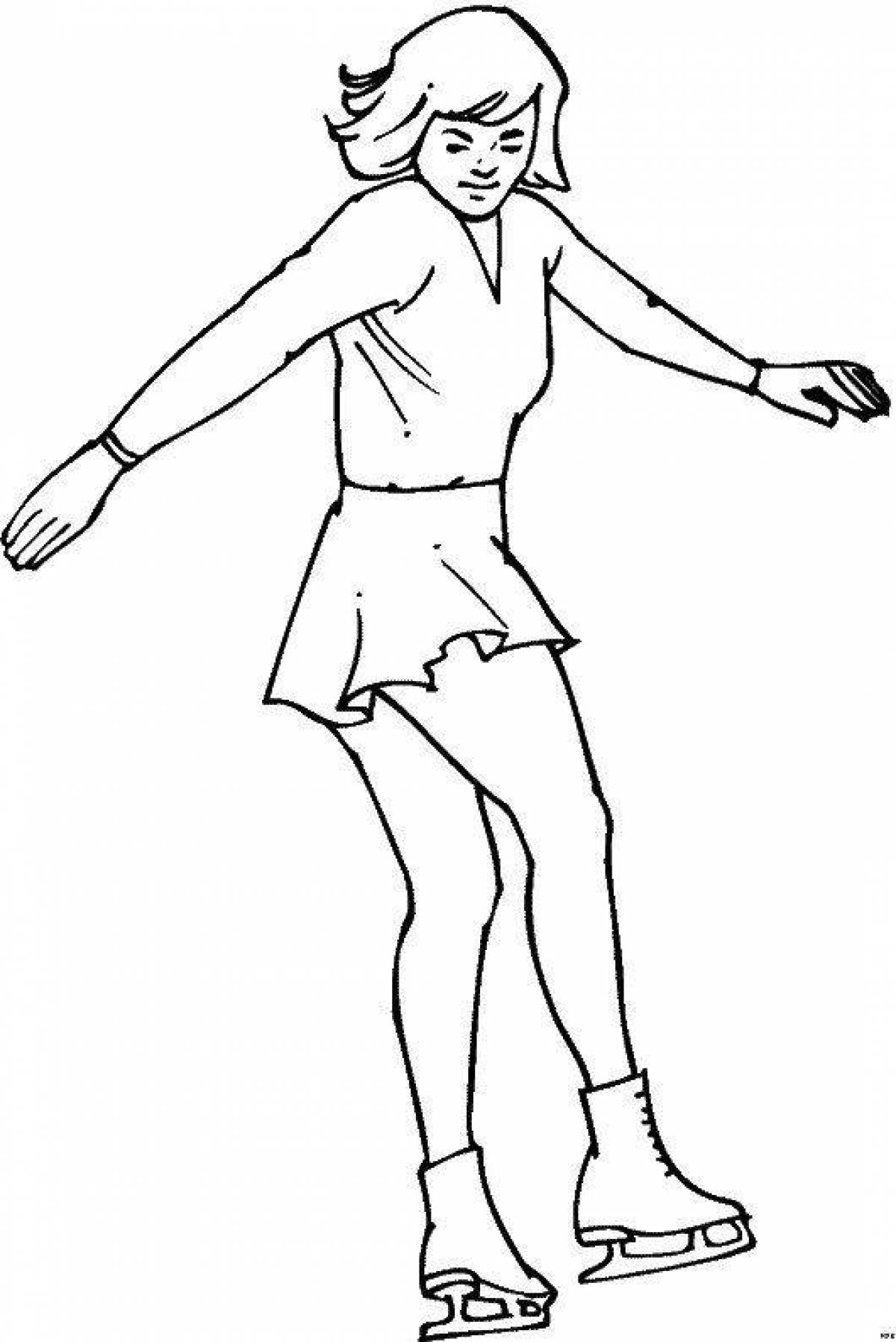 Outstanding figure skater coloring pages